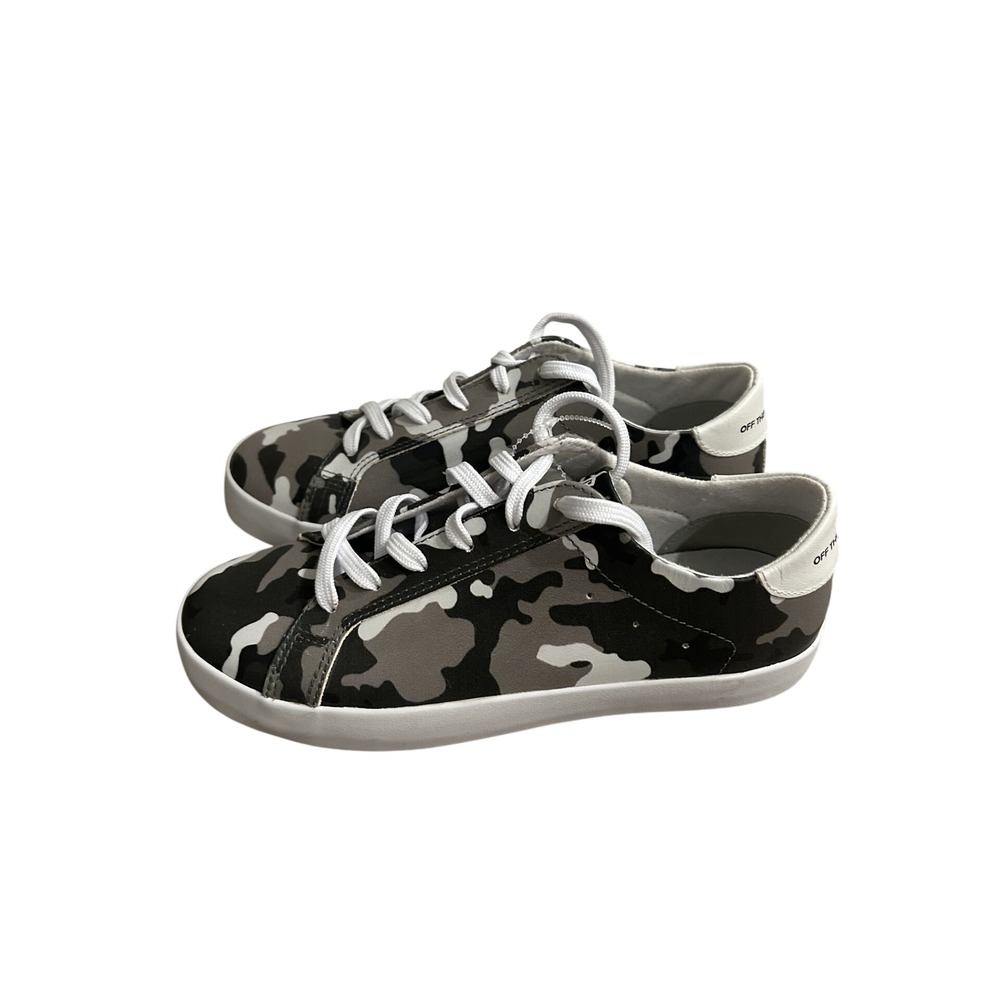 OTBT Court Casual Sneakers Womens 6.0M Grey Camo NWT Leather Low Top Lace Up - Picture 3 of 7